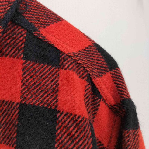 メルトン melton 60-70s ウール バッファローチェック 長袖 ネルシャツ メンズ